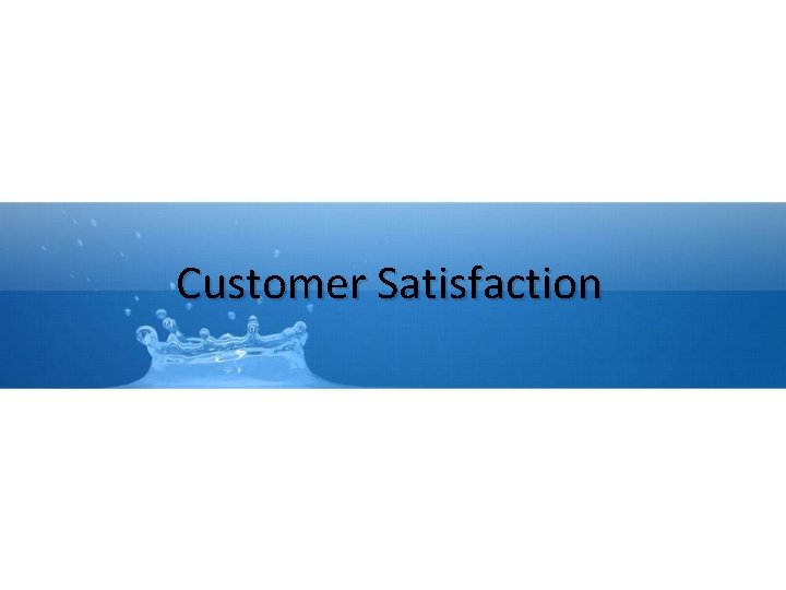 Customer Satisfaction 