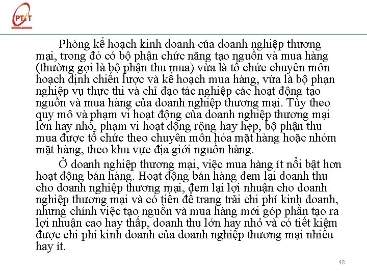 Phòng kế hoạch kinh doanh của doanh nghiệp thương mại, trong đó có bộ