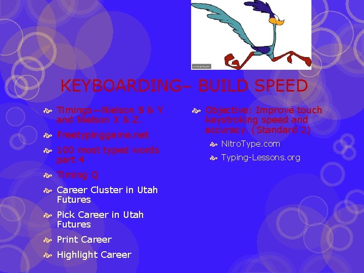 KEYBOARDING– BUILD SPEED Timings—Nielson B & Y and Nielson X & Z. Freetypinggame. net KEYBOARDING– BUILD SPEED Timings—Nielson B & Y and Nielson X & Z. Freetypinggame. net