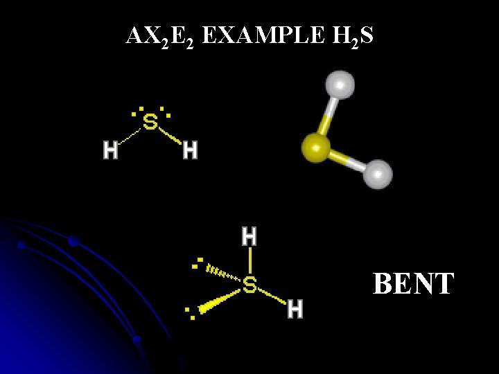 AX 2 E 2 EXAMPLE H 2 S BENT 