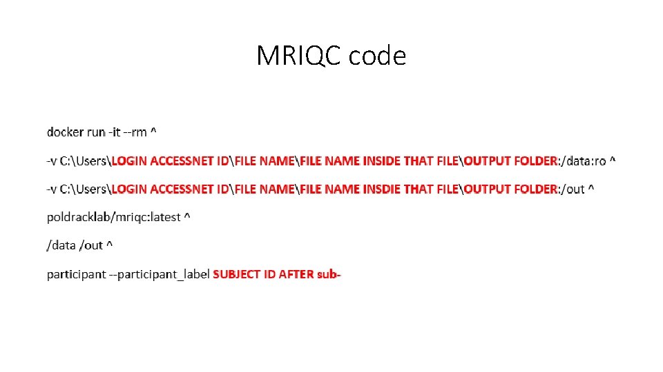 MRIQC code 
