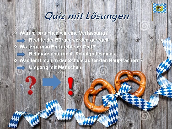 Quiz mit Lösungen v Warum brauchen wir eine Verfassung? Rechte der Bürger werden geregelt