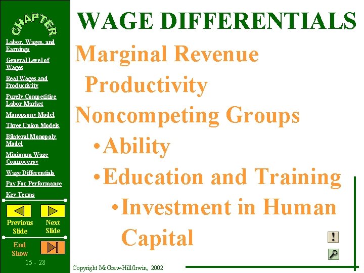 Labor, Wages, and Earnings General Level of Wages Real Wages and Productivity Purely Competitive