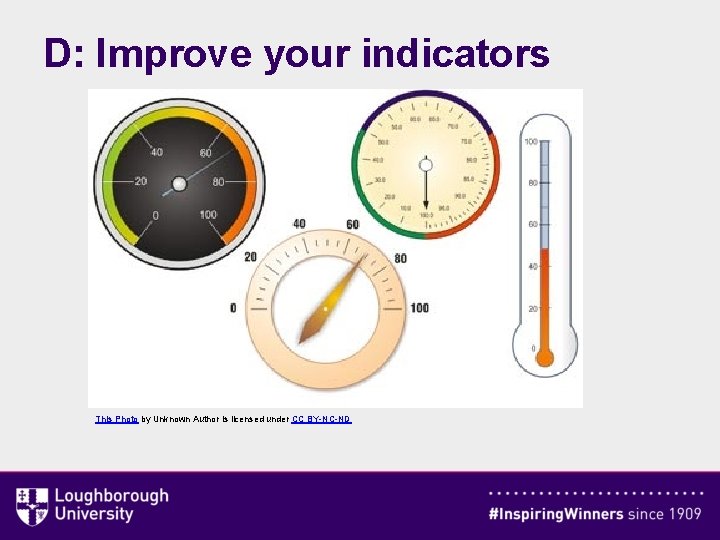 D: Improve your indicators This Photo by Unknown Author is licensed under CC BY-NC-ND