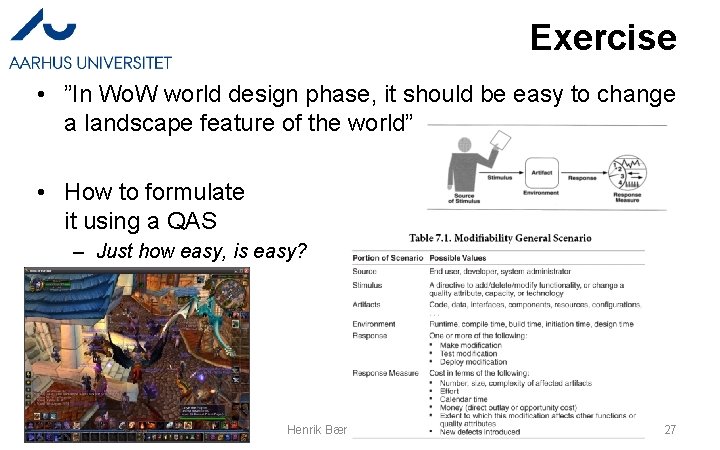Exercise • ”In Wo. W world design phase, it should be easy to change
