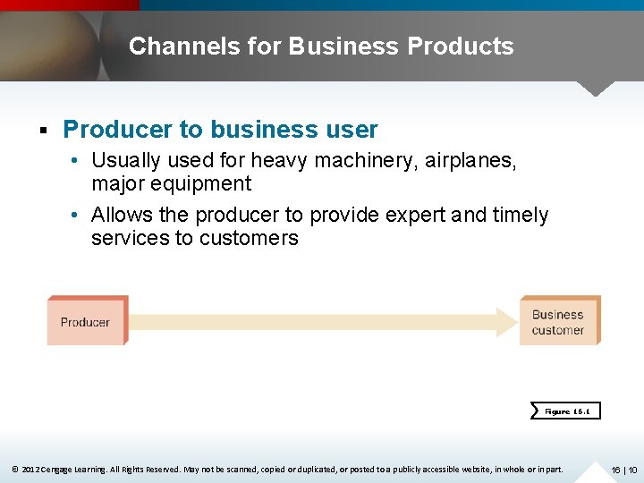 Channels for Business Products § Producer to business user • Usually used for heavy