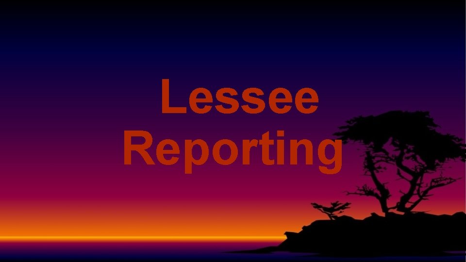 Lessee Reporting 