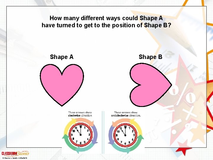 How many different ways could Shape A have turned to get to the position