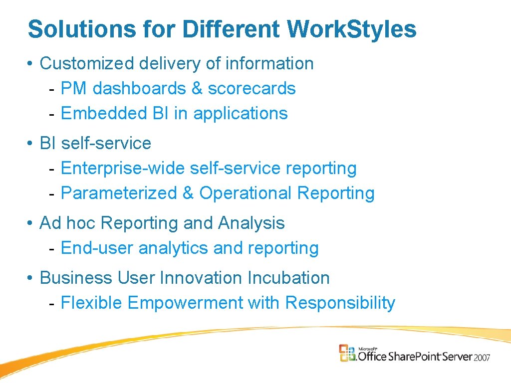 Solutions for Different Work. Styles • Customized delivery of information - PM dashboards & Solutions for Different Work. Styles • Customized delivery of information - PM dashboards &