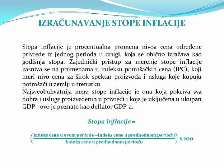 IZRAČUNAVANJE STOPE INFLACIJE 