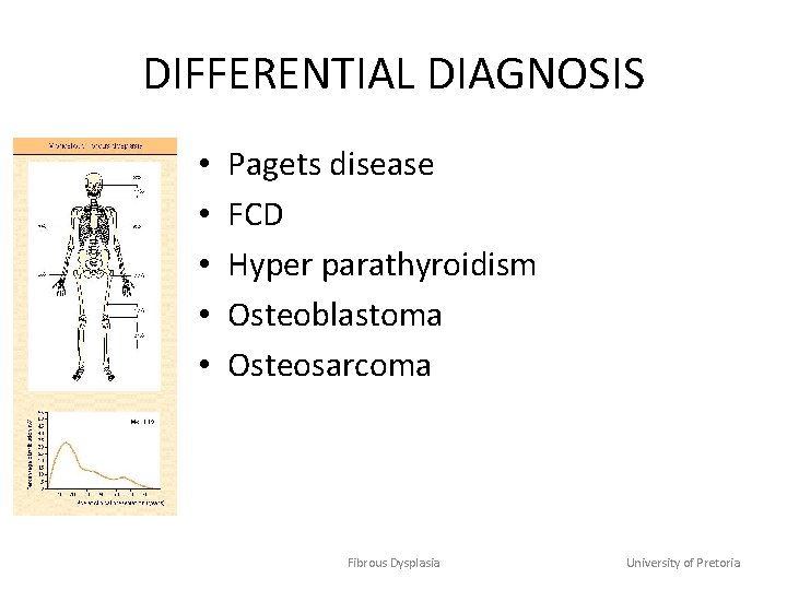 DIFFERENTIAL DIAGNOSIS • • • Pagets disease FCD Hyper parathyroidism Osteoblastoma Osteosarcoma Fibrous Dysplasia