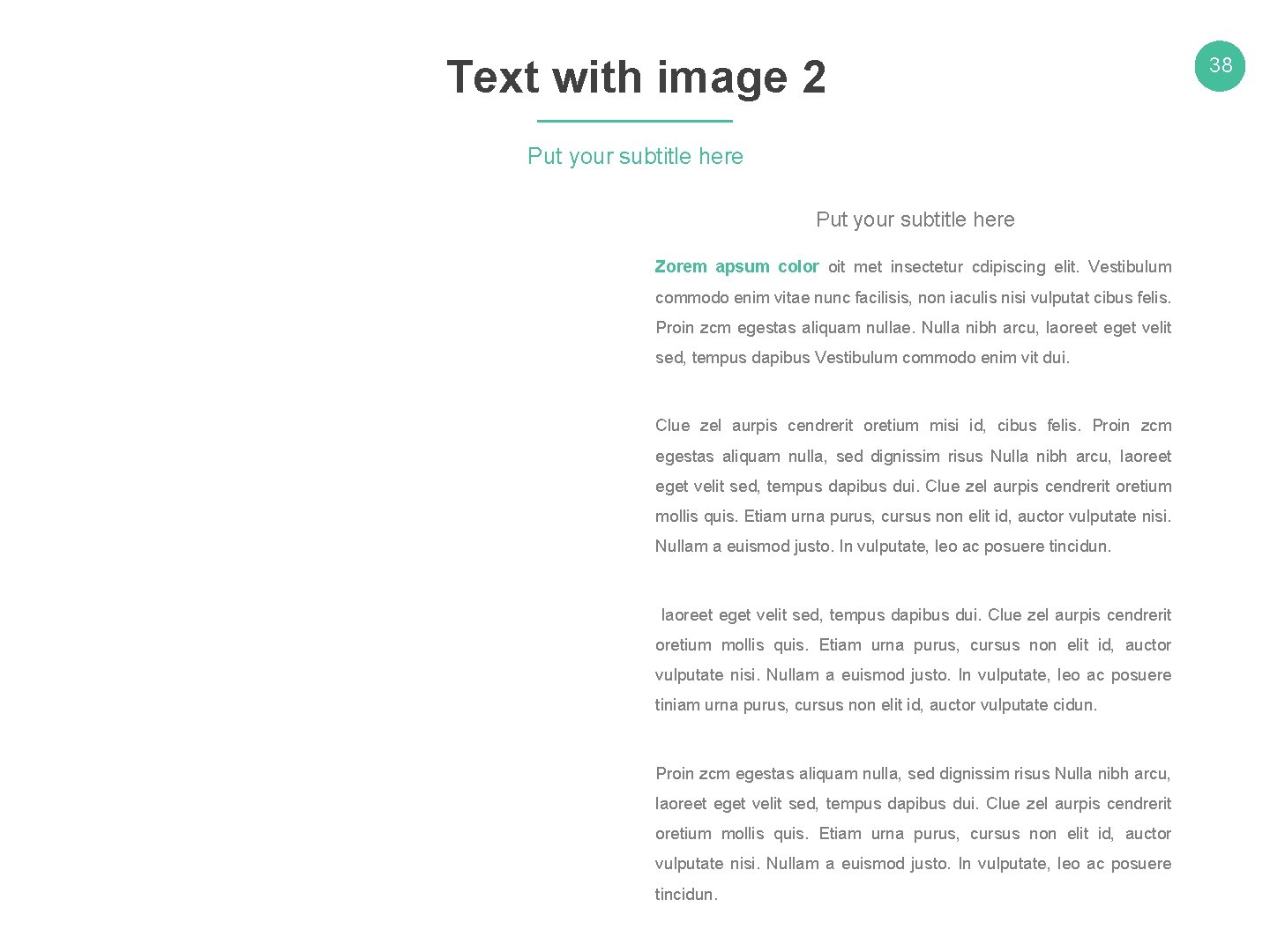 Text with image 2 Put your subtitle here Zorem apsum color oit met insectetur