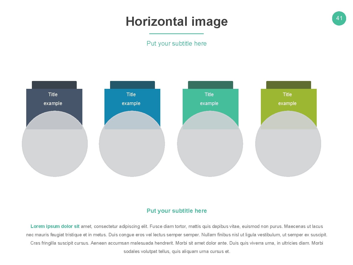 Horizontal image 41 Put your subtitle here Title example Put your subtitle here Lorem