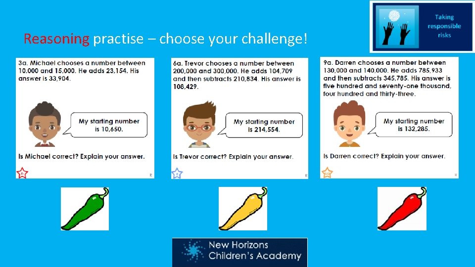 Reasoning practise – choose your challenge! 