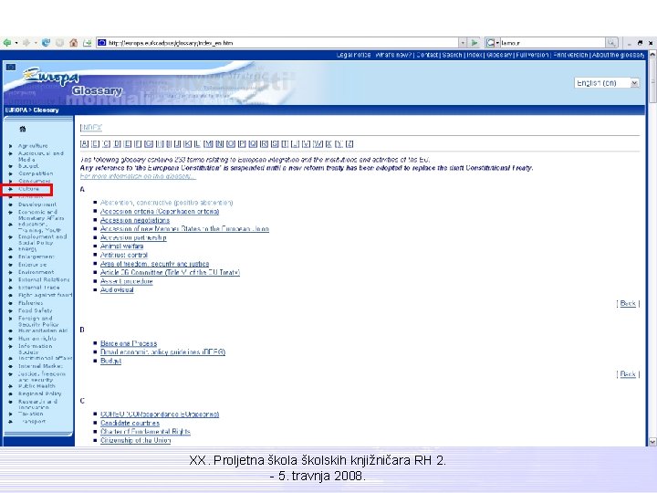 XX. Proljetna školskih knjižničara RH 2. - 5. travnja 2008. 