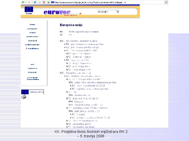 XX. Proljetna školskih knjižničara RH 2. - 5. travnja 2008. 