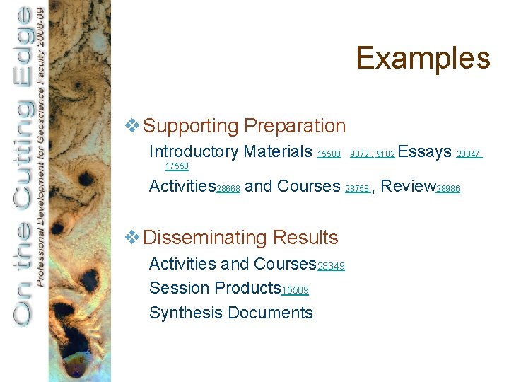 Examples v Supporting Preparation Introductory Materials 15508 , 9372 , 9102 Essays 28047, 17558