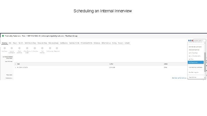 Scheduling an Internal Innerview 