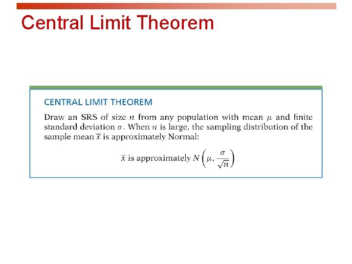 Central Limit Theorem 