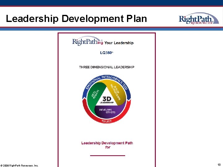 Leadership Development Plan © 2008 Right. Path Resources, Inc. 18 