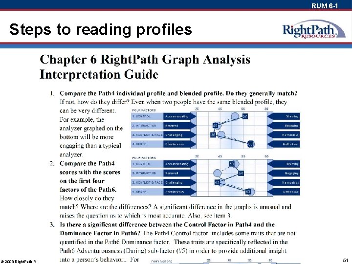 RUM 6 -1 Steps to reading profiles © 2008 Right. Path Resources, Inc. 51