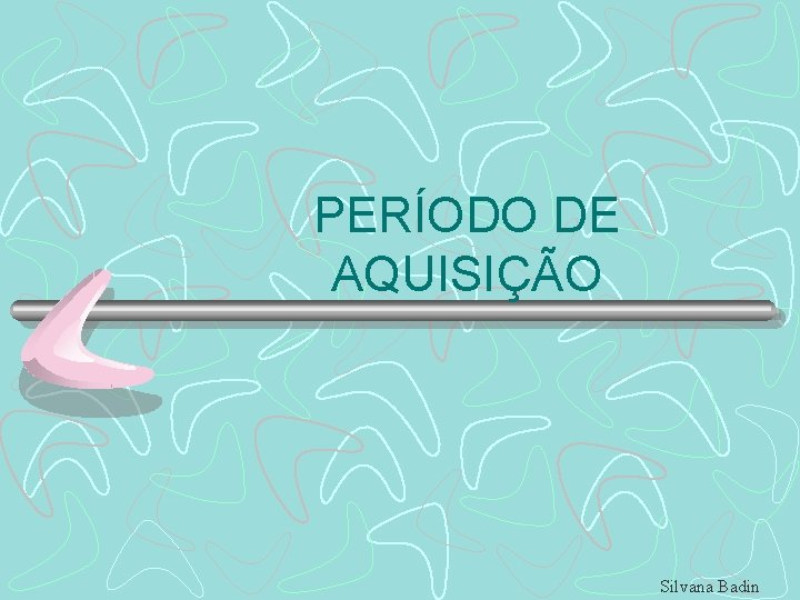 PERÍODO DE AQUISIÇÃO Silvana Badin 