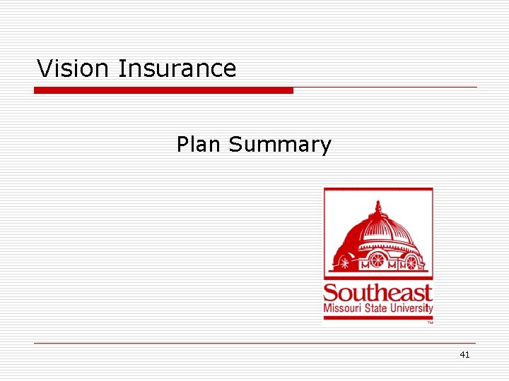 Vision Insurance Plan Summary 41 