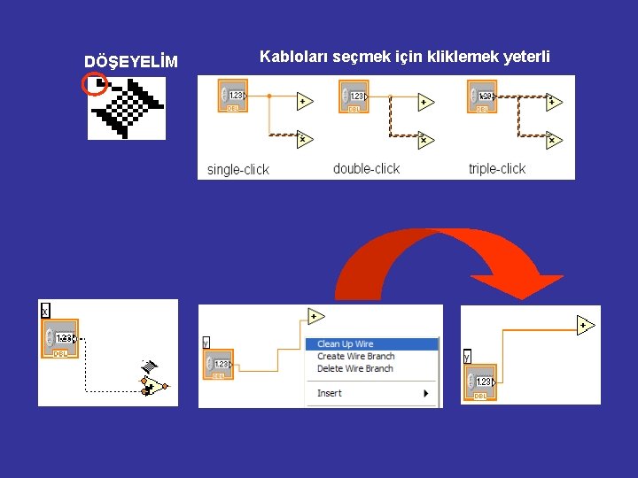 DÖŞEYELİM Kabloları seçmek için kliklemek yeterli 