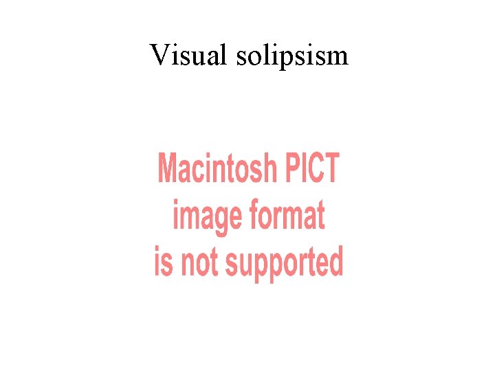 Visual solipsism 