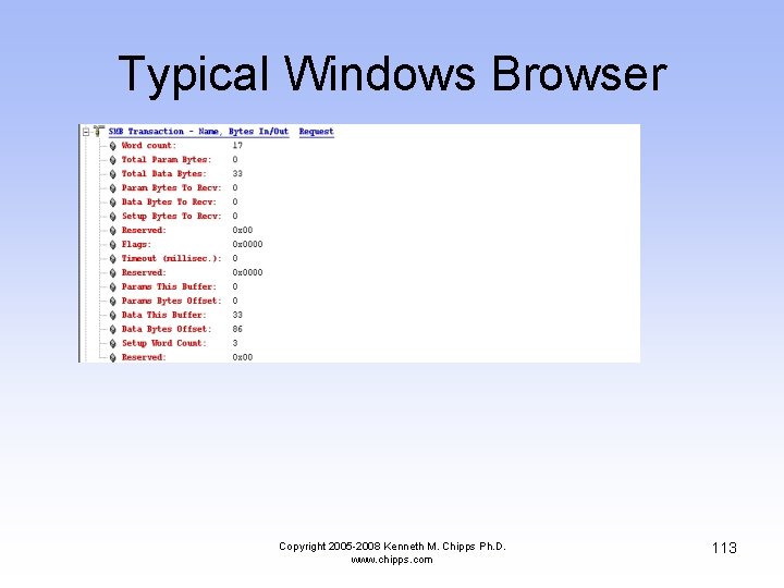 Typical Windows Browser Copyright 2005 -2008 Kenneth M. Chipps Ph. D. www. chipps. com