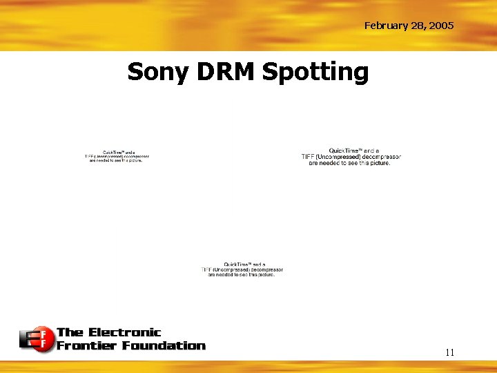 February 28, 2005 Sony DRM Spotting 11 