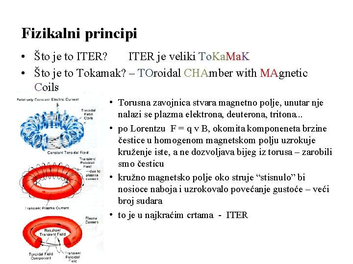 Fizikalni principi • Što je to ITER? ITER je veliki To. Ka. Ma. K