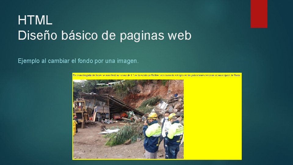 HTML Diseño básico de paginas web Ejemplo al cambiar el fondo por una imagen.