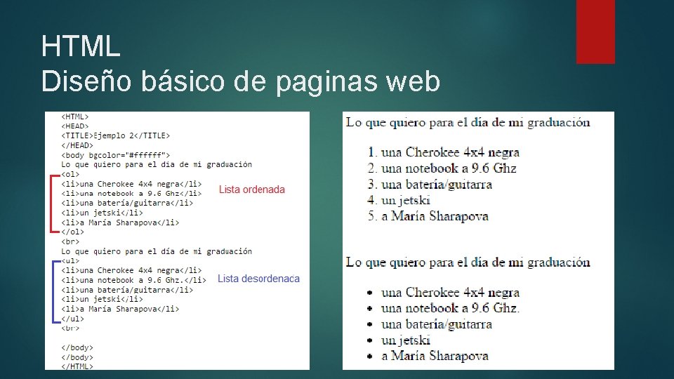 HTML Diseño básico de paginas web 