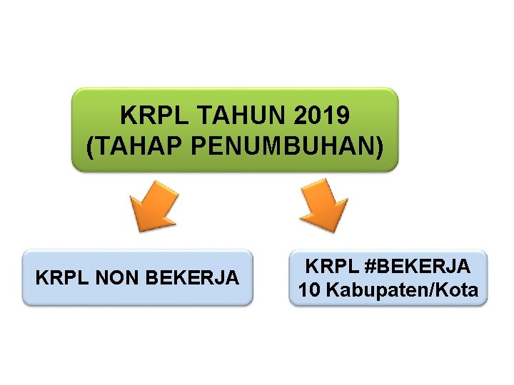 KRPL TAHUN 2019 (TAHAP PENUMBUHAN) KRPL NON BEKERJA KRPL #BEKERJA 10 Kabupaten/Kota 