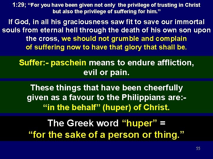 1: 29; “For you have been given not only the privilege of trusting in