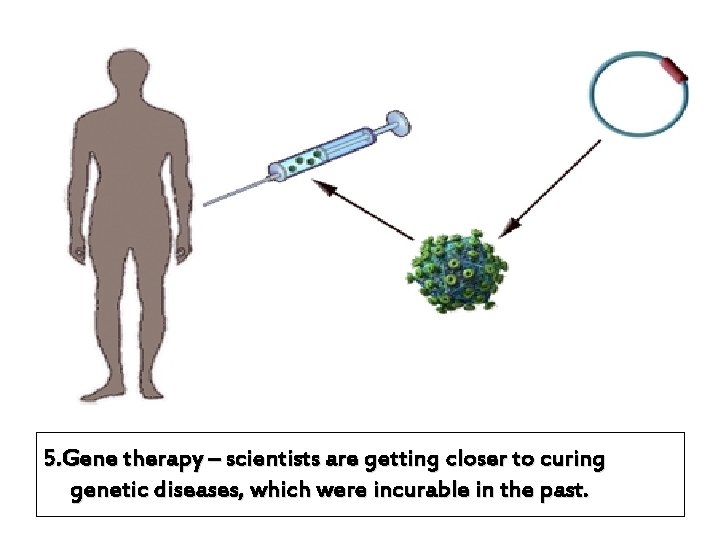 5. Gene therapy – scientists are getting closer to curing genetic diseases, which were