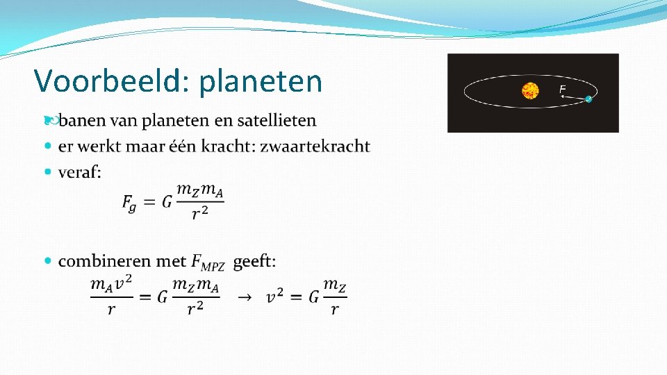 Voorbeeld: planeten 