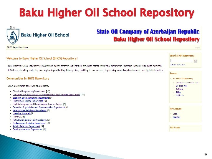 Baku Higher Oil School Repository 16 