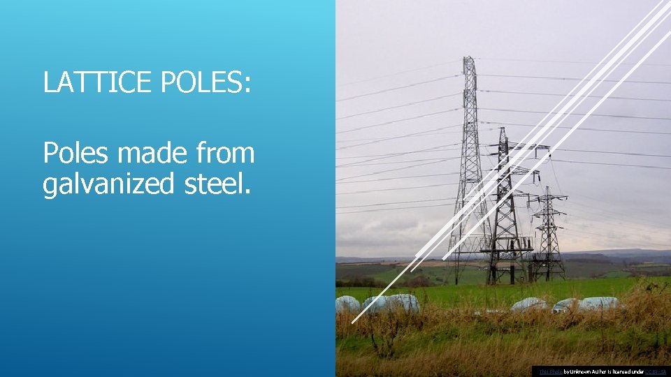 LATTICE POLES: Poles made from galvanized steel. This Photo by Unknown Author is licensed