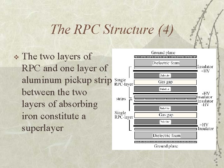 The RPC Structure (4) v The two layers of RPC and one layer of