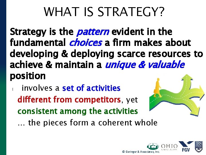 WHAT IS STRATEGY? Strategy is the pattern evident in the fundamental choices a firm