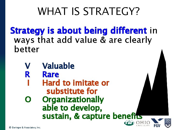 WHAT IS STRATEGY? Strategy is about being different in ways that add value &