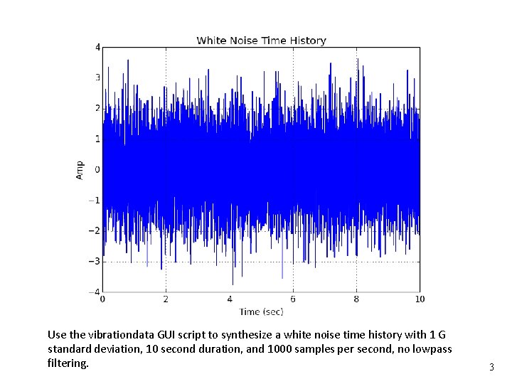 Exercise 1 Vibrationdata Use the vibrationdata GUI script to synthesize a white noise time