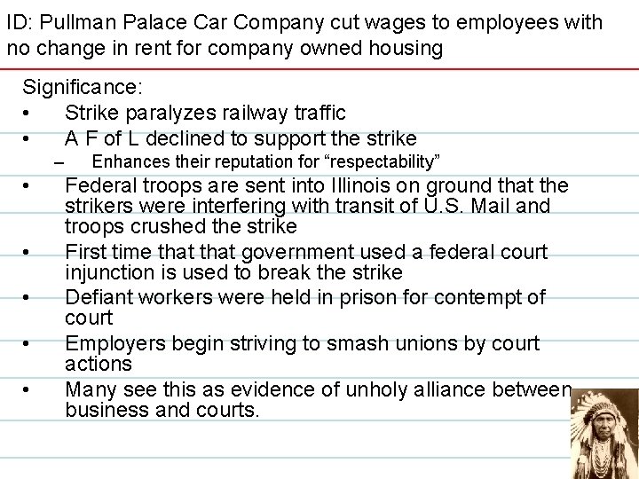 ID: Pullman Palace Car Company cut wages to employees with no change in rent