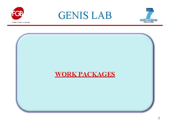 GENIS LAB WORK PACKAGES 7 