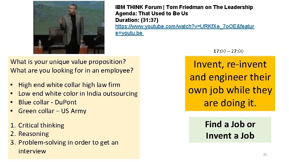 IBM THINK Forum | Tom Friedman on The Leadership Agenda: That Used to Be