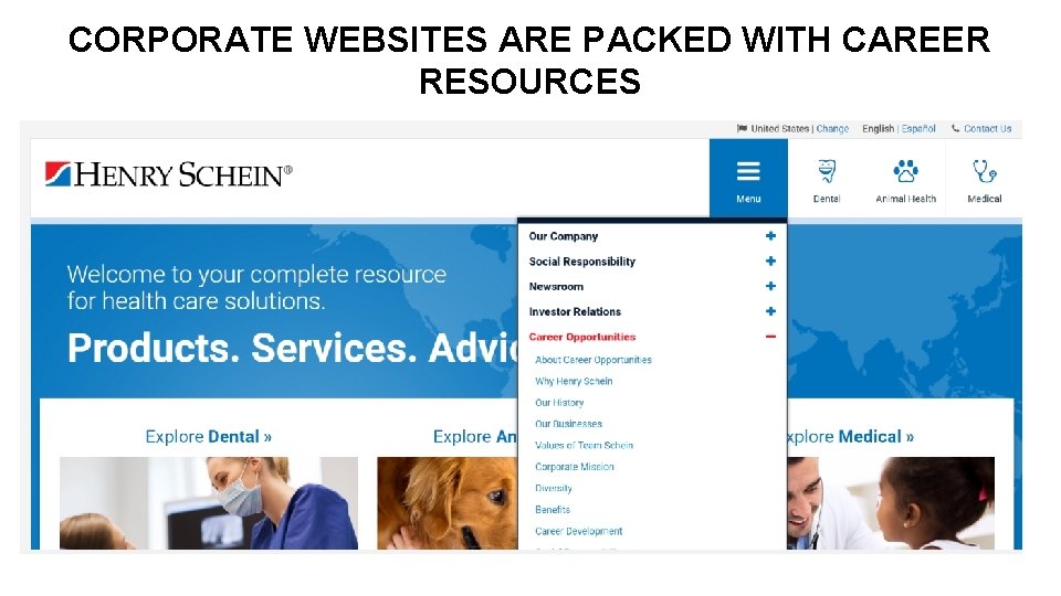 CORPORATE WEBSITES ARE PACKED WITH CAREER RESOURCES 