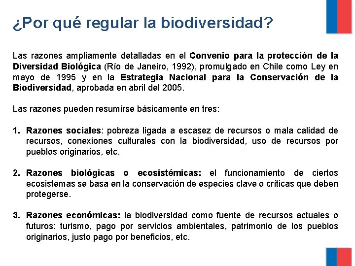 ¿Por qué regular la biodiversidad? Las razones ampliamente detalladas en el Convenio para la