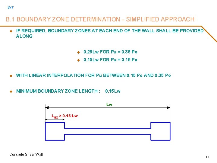 WT B. 1 BOUNDARY ZONE DETERMINATION - SIMPLIFIED APPROACH u IF REQUIRED, BOUNDARY ZONES